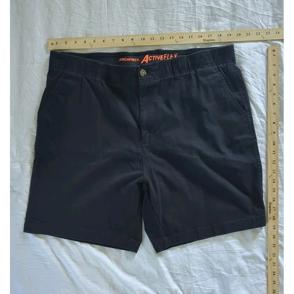 Architect Active Flex Deck Shorts Mens 40 Navy Blue Cotton Stretch Chino Casual